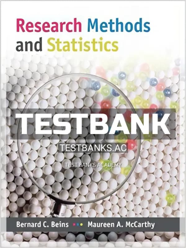 Cover for Test Bank for Research Methods and Statistics 1st Edition by Beins