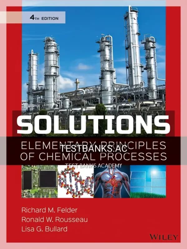 Cover for Solutions Manual for Elementary Principles of Chemical Processes 4th Edition by Felder