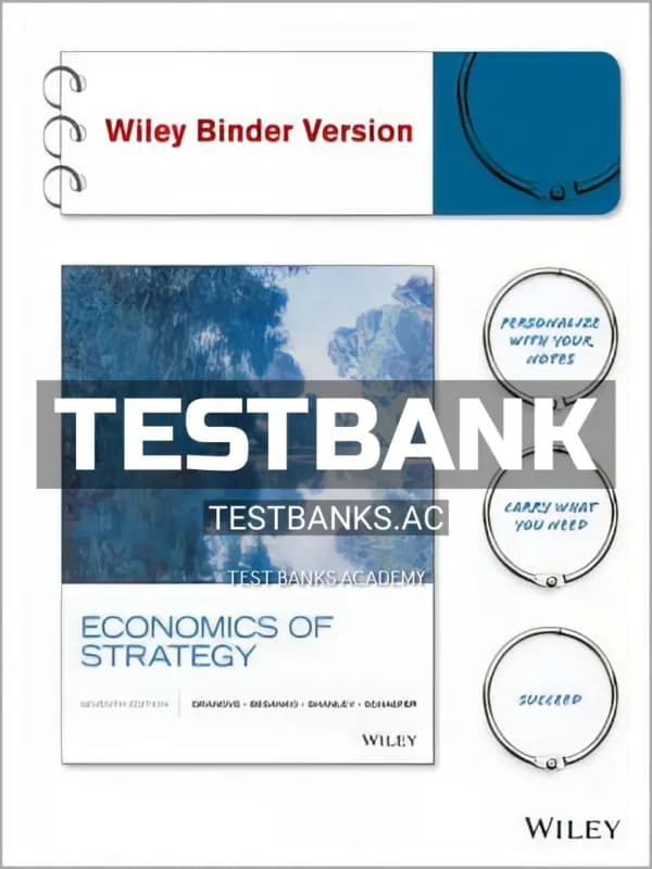 Cover for Test Bank for Economics of Strategy 7th Edition by Dranove