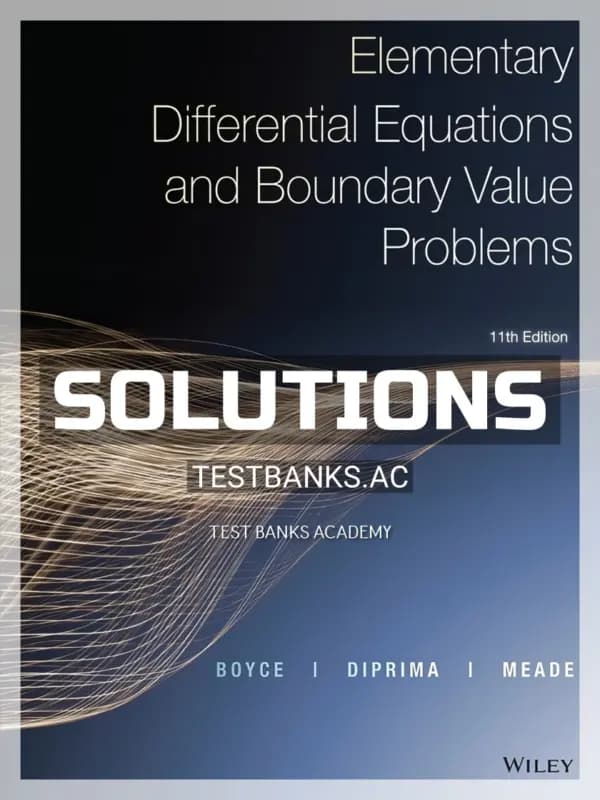Cover for Solutions Manual for Elementary Differential Equations and Boundary Value Problems 11th Edition by Boyce