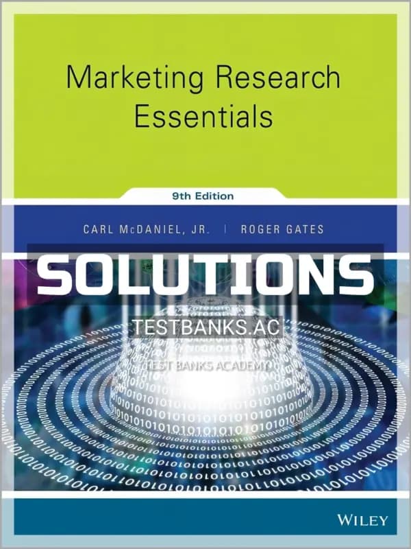 Cover for Solutions Manual for Marketing Research Essentials 9th Edition by McDaniel