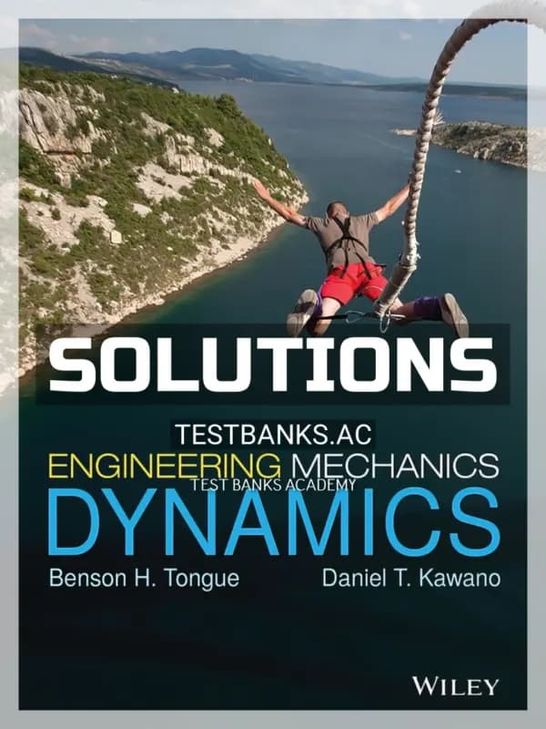 Cover for Solutions Manual for Engineering Mechanics Dynamics 1st Edition by Tongue
