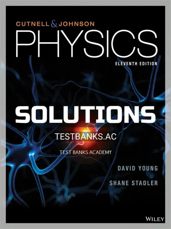 Cover for Solutions Manual for Physics 11th Edition by Cutnell