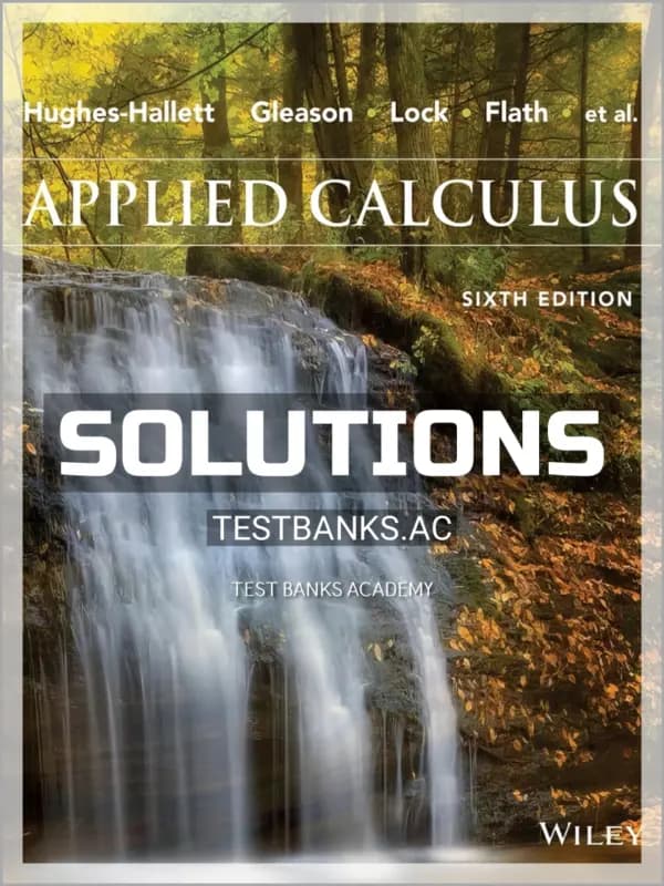Cover for Solutions Manual for Applied Calculus 6th Edition by Hughes-Hallett