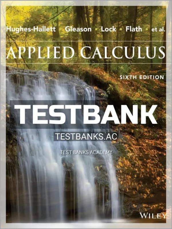 Cover for Test Bank for Applied Calculus 6th Edition by Hughes-Hallett