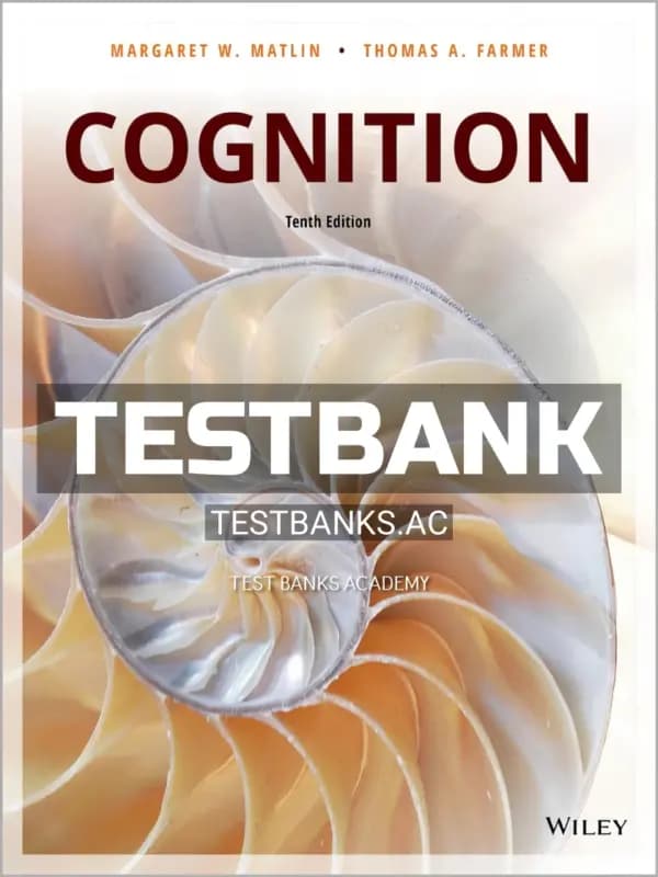 Cover for Test Bank for Cognition 10th Edition by Farmer