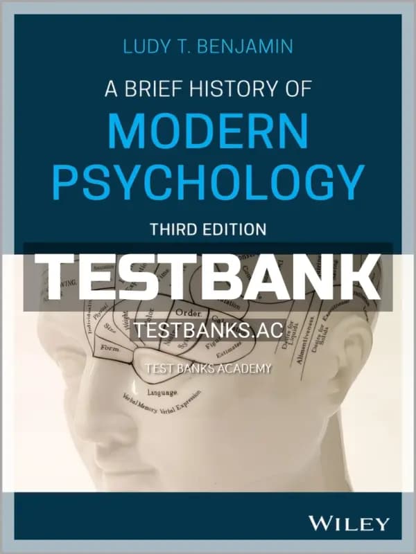 Cover for Test Bank for Brief History of Modern Psychology 3rd Edition by Benjamin