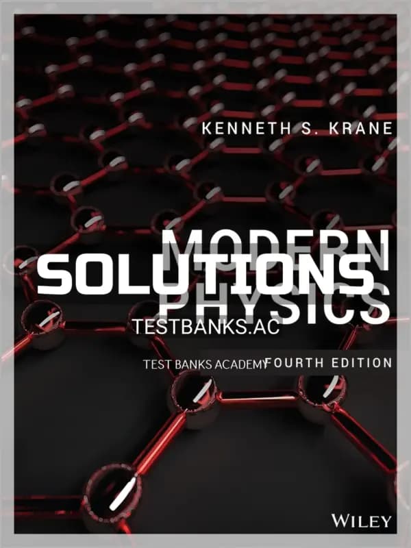 Cover for Solutions Manual for Modern Physics 4th Edition by Krane