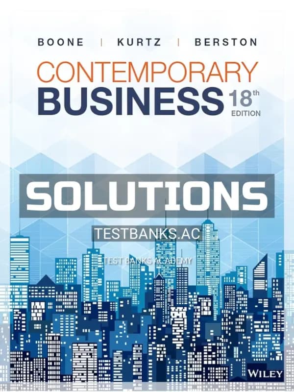 Cover for Solutions Manual for Contemporary Business 18th Edition by Boone