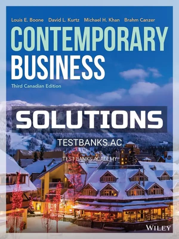 Cover for Solutions Manual for Contemporary Business Canadian 3rd CA Edition by Boone