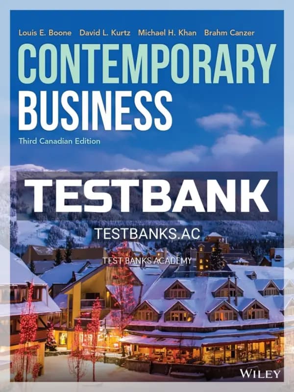 Cover for Test Bank for Contemporary Business Canadian 3rd CA Edition by Boone
