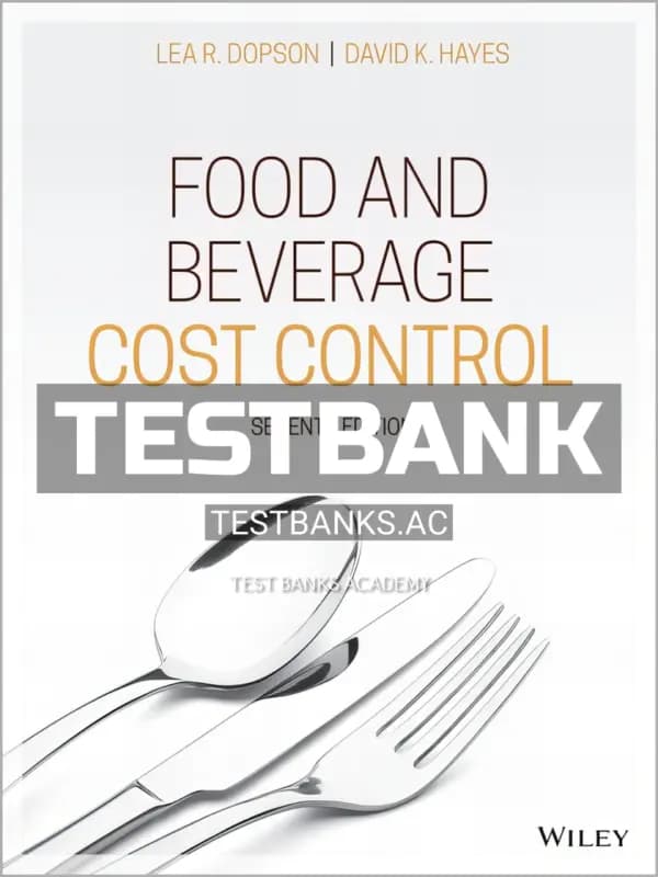 Cover for Test Bank for Food and Beverage Cost Control 7th Edition by Dopson