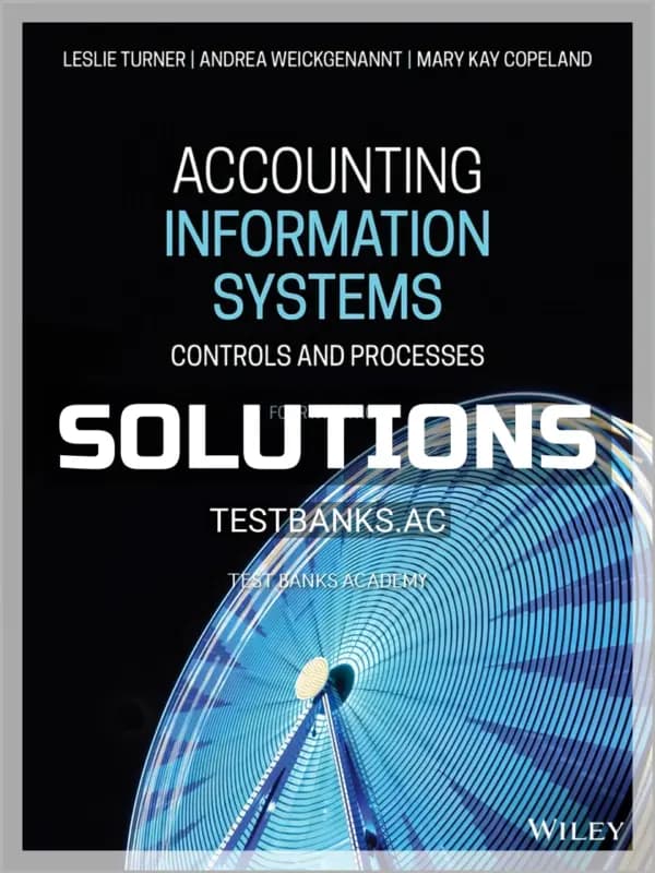 Cover for Solutions Manual for Accounting Information Systems Controls and Processes 4th Edition by Turner