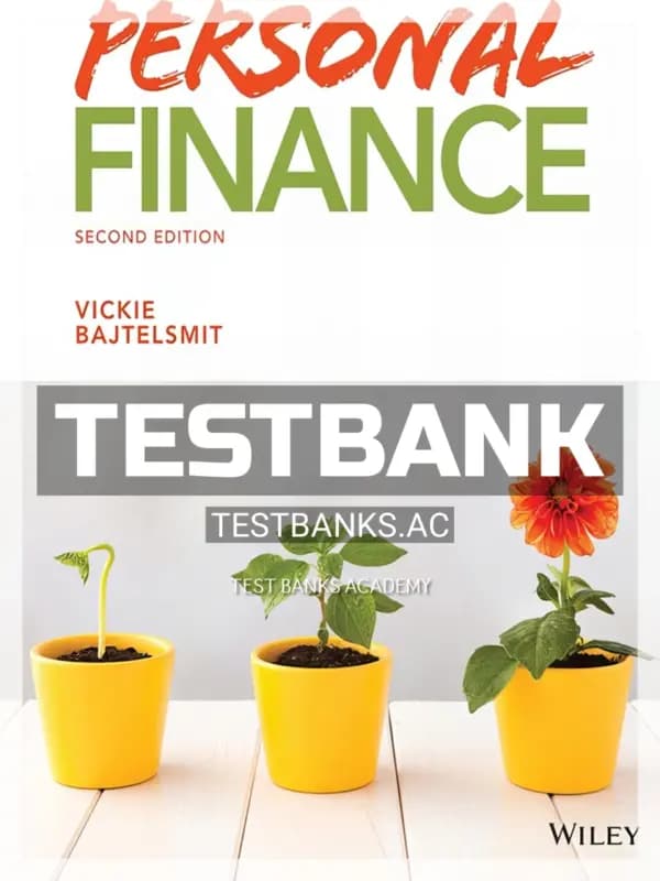 Cover for Test Bank for Personal Finance 2nd Edition by Bajtelsmit