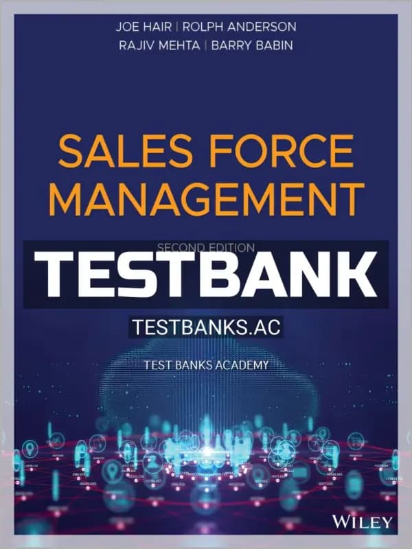 Cover for Test Bank for Sales Force Management 2nd Edition by Hair