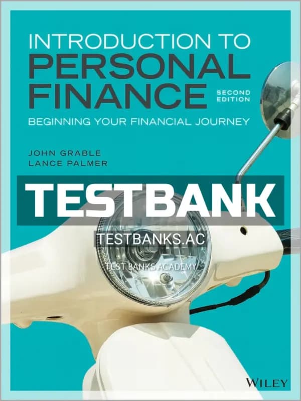 Cover for Test Bank for Introduction to Personal Finance Beginning Your Financial Journey 2nd Edition by Grable