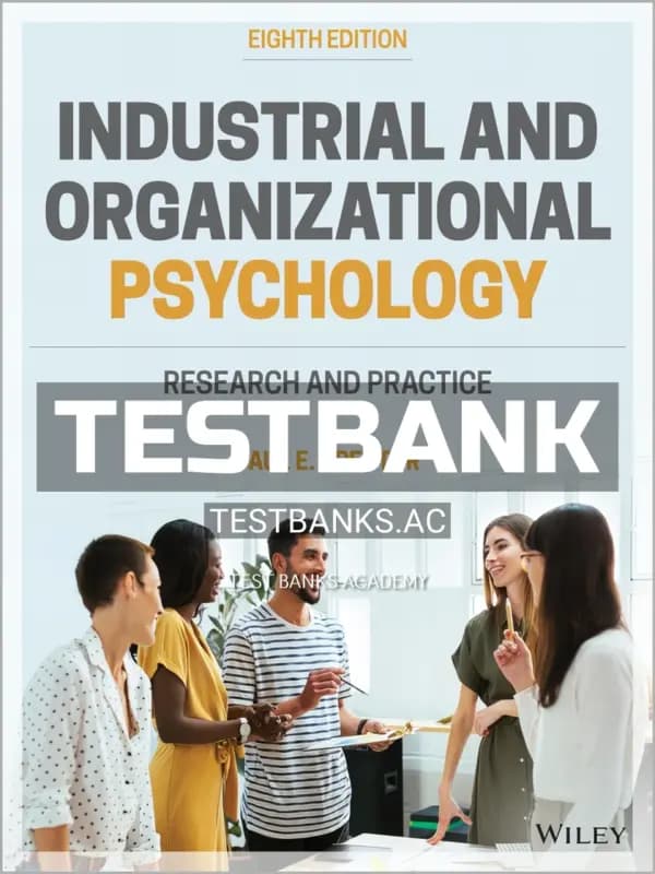 Cover for Test Bank for Industrial and Organizational Psychology 8th Edition by Spector