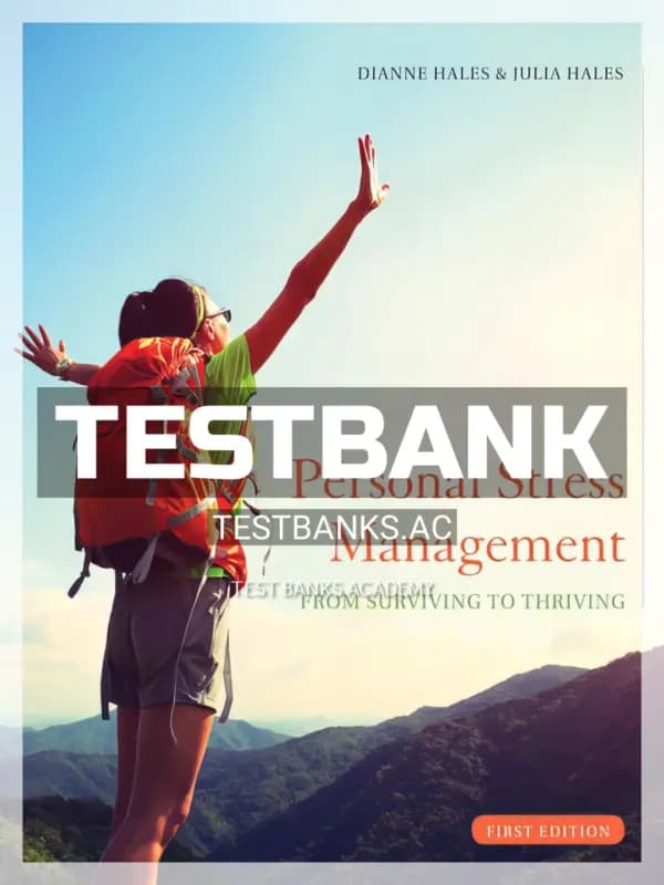 Cover for Test Bank for Personal Stress Management 1st Edition by Hales
