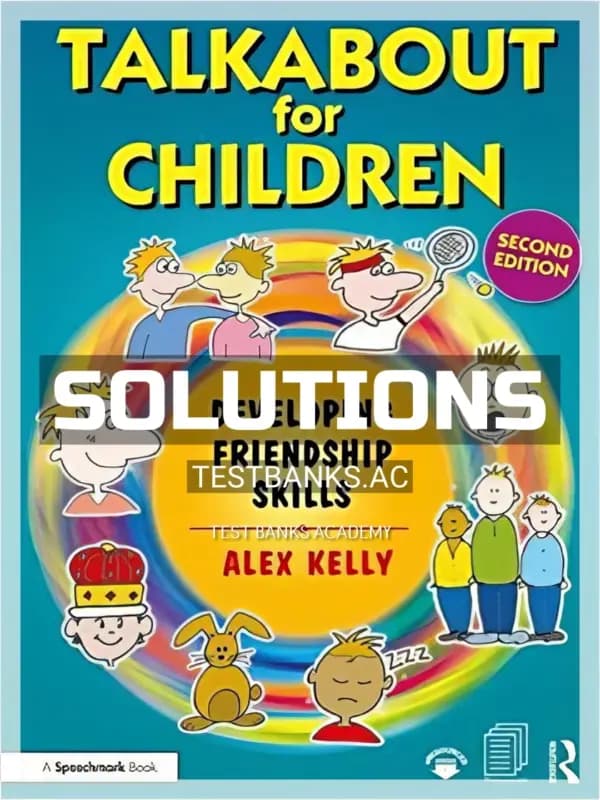 Cover for Solutions Manual for Talkabout for Children 3 Developing Friendship Skills 2nd Edition by Kelly