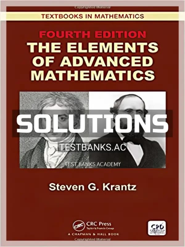 Cover for Solutions Manual for Elements of Advanced Mathematics 4th Edition by Krantz