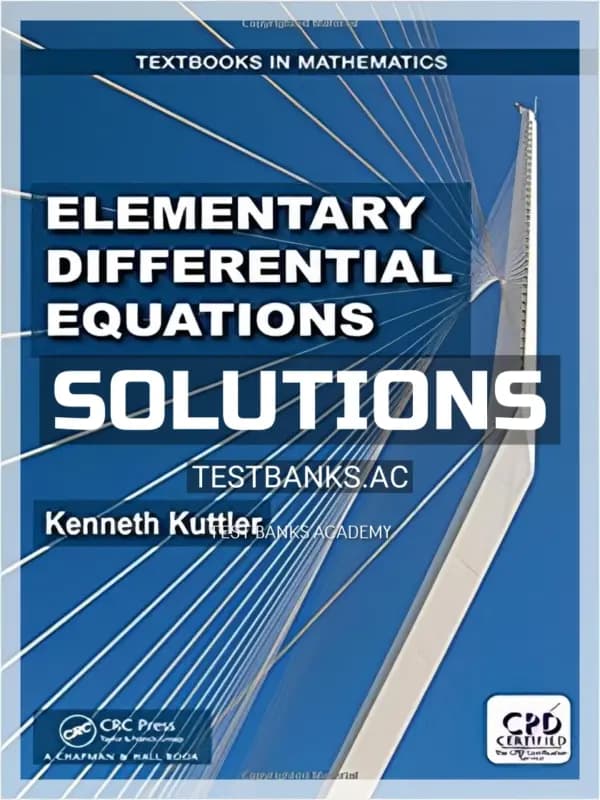 Cover for Solutions Manual for Elementary Differential Equations 1st Edition by Kuttler