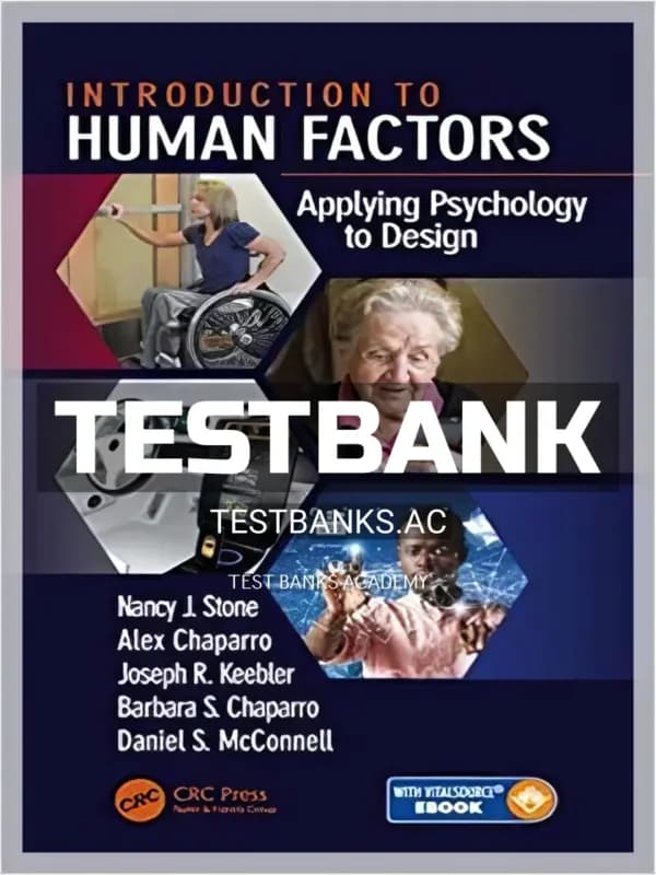 Cover for Test Bank for Introduction to Human Factors Applying Psychology to Design 1st Edition by Stone