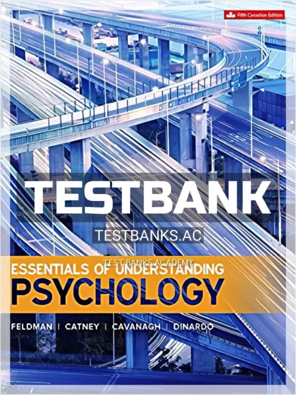 Cover for Test Bank for Essentials of Understanding Psychology 5th CA Edition by Feldman