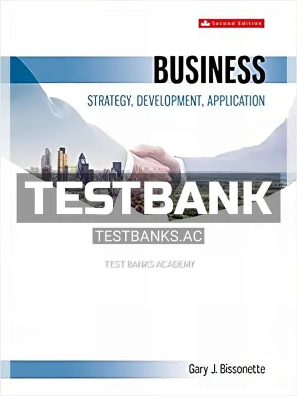 Cover for Test Bank for Business Strategy and Development 2nd CA Edition by Bissonette