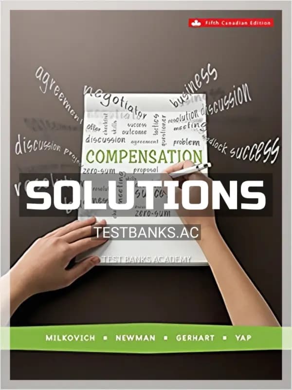 Cover for Solutions Manual for Compensation 5th CA Edition by Milkovich