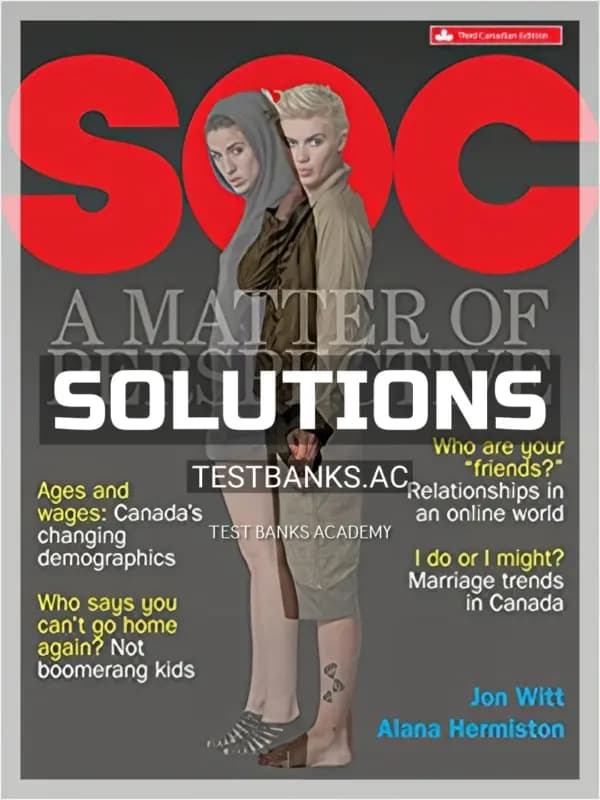 Cover for Solutions Manual for SOC 3rd CA Edition by Witt