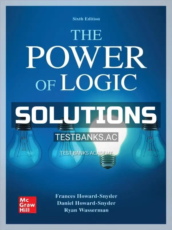 Cover for Solutions Manual for Power of Logic 6th Edition by Howard-Snyder
