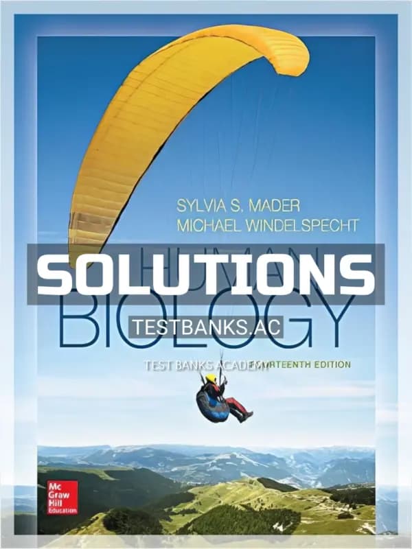 Cover for Solutions Manual for Human Biology 14th Edition by Mader