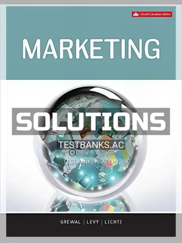 Cover for Solutions Manual for Marketing 4th CA Edition by Grewal