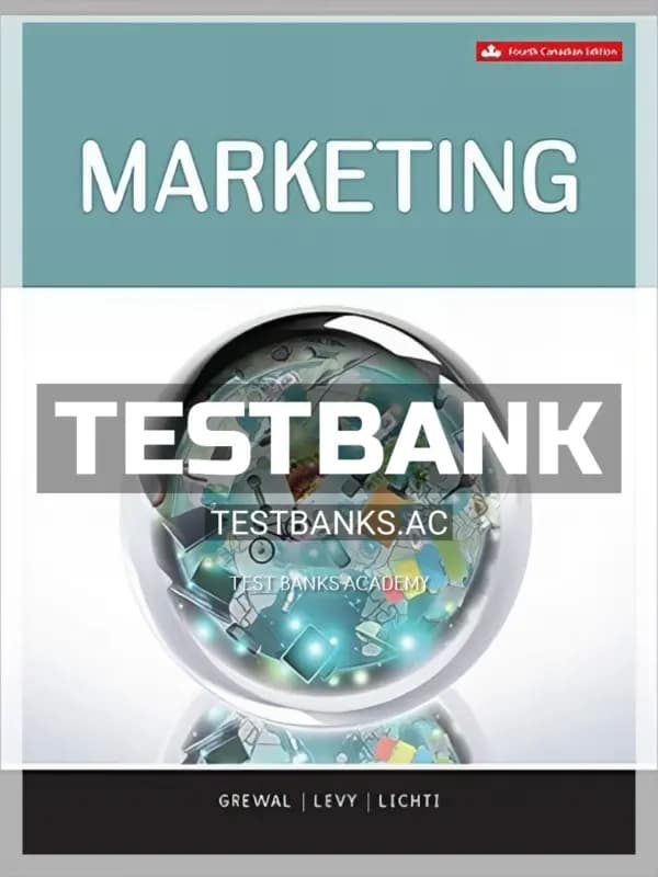 Cover for Test Bank for Marketing 4th CA Edition by Grewal