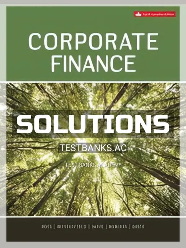 Cover for Solutions Manual for Corporate Finance 9th CA Edition by Ross