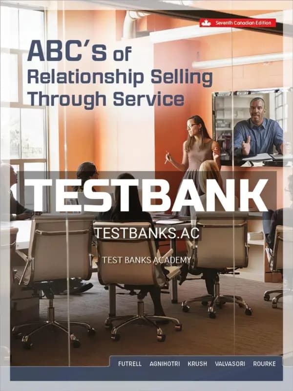 Cover for Test Bank for ABCs of Relationship Selling Through Service 7th CA Edition by Futrell