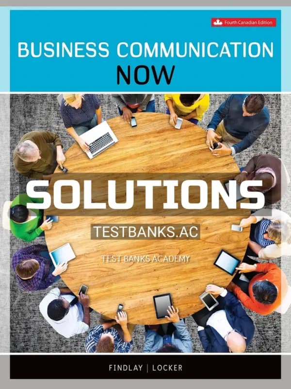 Cover for Solutions Manual for Business Communication NOW 4th CA Edition by Findlay