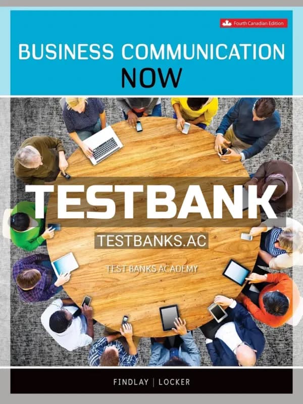Cover for Test Bank for Business Communication NOW 4th CA Edition by Findlay