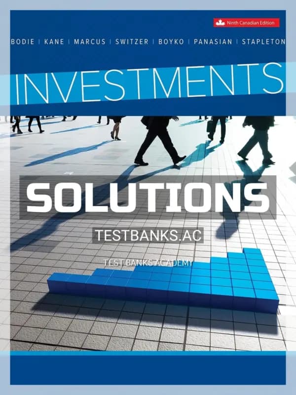 Cover for Solutions Manual for Investments 9th CA Edition by Bodie