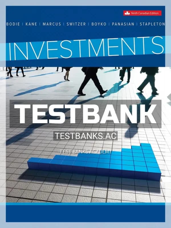 Cover for Test Bank for Investments 9th CA Edition by Bodie