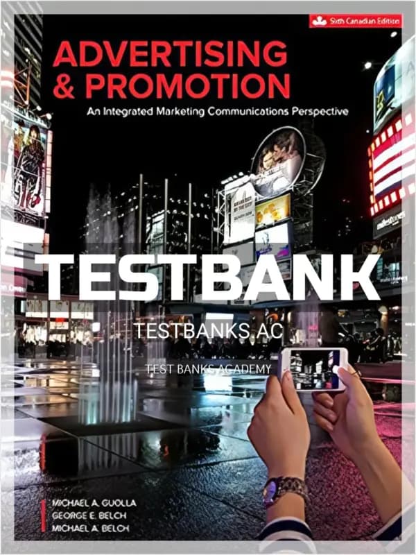 Cover for Test Bank for Advertising and Promotion 6th CA Edition by Guolla