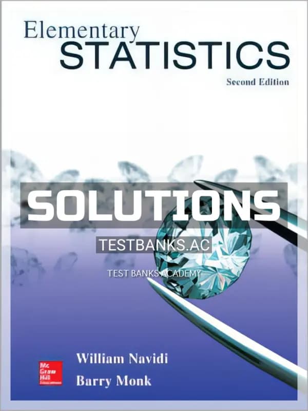 Cover for Solutions Manual for Elementary Statistics 2nd Edition by Navidi