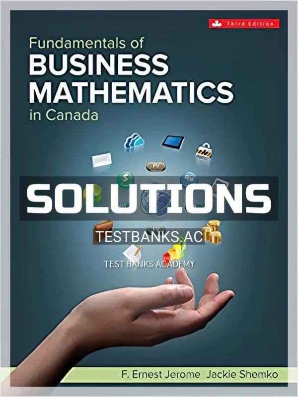 Cover for Solutions Manual for Fundamentals of Business Math 3rd CA Edition by Jerome