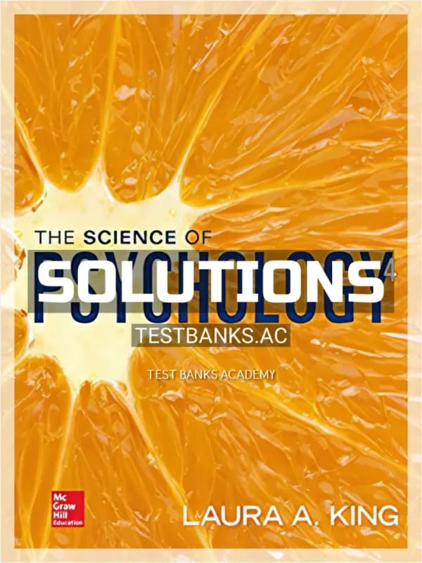 Cover for Solutions Manual for Science of Psychology An Appreciative View 4th Edition by King