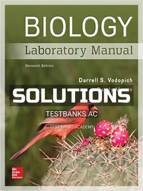 Cover for Solutions Manual for Biology Laboratory Manual 11th Edition by Vodopich