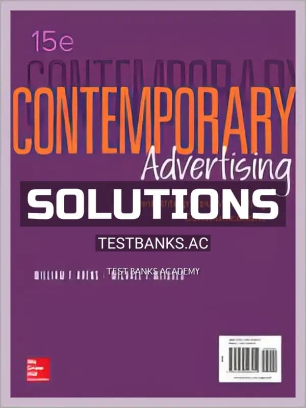 Cover for Solutions Manual for Contemporary Advertising and Integrated Marketing Communications 15th Edition by Arens