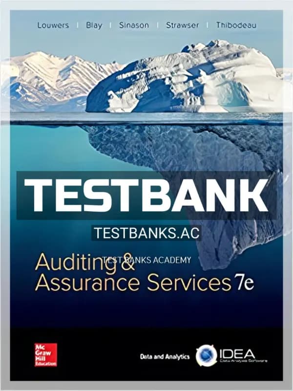 Cover for Test Bank for Auditing and Assurance Services 7th Edition by Louwers