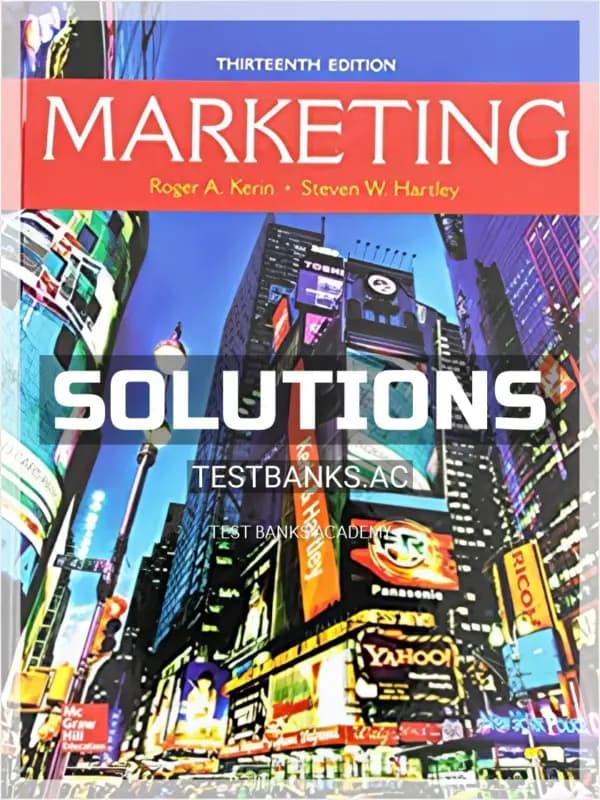 Cover for Solutions Manual for Marketing 13th Edition by Kerin