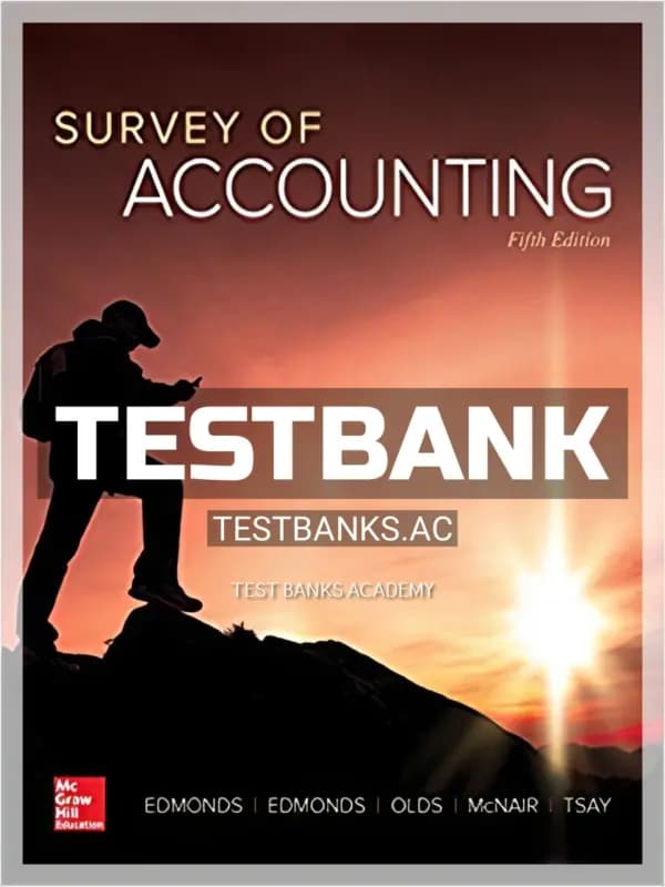 Cover for Test Bank for Survey of Accounting 5th Edition by Edmonds