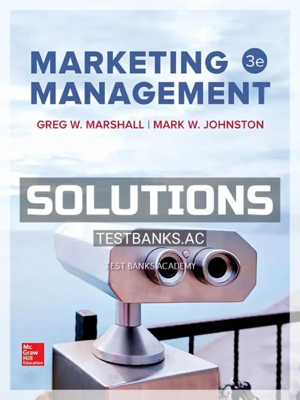 Cover for Solutions Manual for Marketing Management 3rd Edition by Marshall